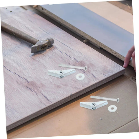 Petal Expansion Screws Set M5x60mm for Hollow Walls Drywall Gypsum Board with wall anchors, shown on wood surface