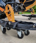 Snowmobile Moving Dolly Set With 1500 Lb Load Capacity V Slide Anti Slip Rubber Pads Straps For Secure Attachment To Skis
