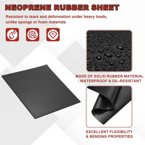 Neoprene Rubber Sheet 12 Inch Wide Three Eighths Inch Thick 12 Inch Long Tough As Nails Solid Rubber Strip for Sealing and Padding