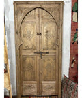 Hand Carved Barn Door With Natural Finish, Rugged Rustic Solid Wood Interior Door For Sliding Or Hinged Use, Custom Size Available