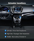Image of car dashboard showing actuator locations for HVAC Heater Blend Door Actuator Slick Direct Fit For Toyota Rav4 2006 To 2018 And Corolla 2009 To 2019.