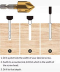 Badass Titanium Coated Hss Countersink Drill Bit Set Glides Smooth On Wood Metal Plastic Cuts Clean 82 Degree Chamfering Tool instructions.
