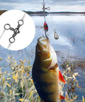 100 Piece Drift Team Approved Three Way Fishing Swivels Black Nickel Stainless Steel T Shape Connectors used for fishing.