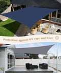 Sun Shade Sail 14x18 Navy Blue Heavy Duty Outdoor Shade Cloth For Patio Deck Terrace Garden Backyard Beach, water repellent