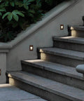 Outdoor steps with 3CCT LED Step Lights For Indoor Outdoor Use 120V 277V Dimmable Vertical Stair Lights 150LM 2.5W Zinc Alloy White IP65
