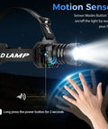 Rechargeable Dual Headlamp Pack 1200 Lumen Dope Bright White And Red LEDs, 12 Modes, Motion Sensor activating with hand wave