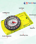 Orienteering Compass For Hiking And Camping, Pro-Grade Scout Tool For Map Reading And Navigation, Acrylic Baseplate With 360 Degree Bezel