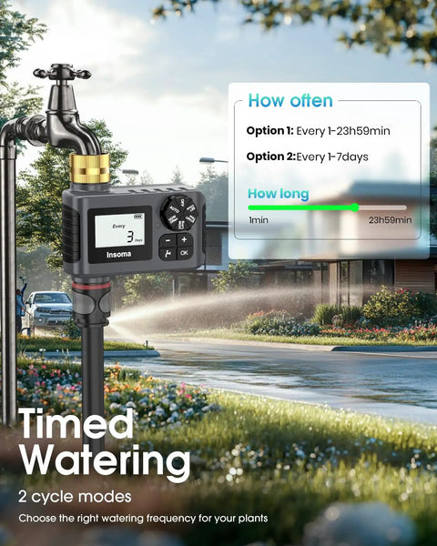 Heavy Duty Brass Water Timer For Outdoor Garden Hose With Rain Delay And Manual Mode Automatic Drip Irrigation Controller in garden