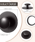 Dimensions of 20 Pack Self Adhesive Cabinet Knobs Mini Pull Handles For Cabinets Drawers Wardrobes And Windows Black Plastic Finish