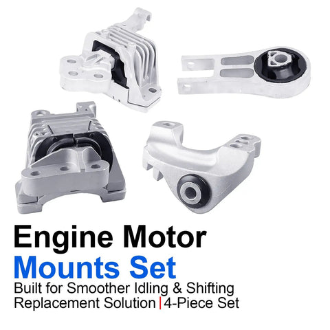 4Piece Engine Motor Mount Set With Premium Vibration Dampening For 2015 2016 2017 Models 2.4L L4 Engines parts layout