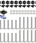 20-Piece 1/4 Inch 20 T Track Knob Kit with 1-1/2 Inch and 2 Inch T Slot Bolts, star knobs, washers for woodworking jigs
