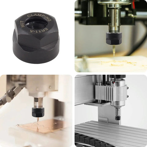 Four Pack ER11-A Collet Nut M14 Clamping Nuts For CNC Milling Chuck Holder Lathe Tough-As-Nails Cast Steel with Strong Clamping Force