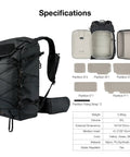 Specifications of 35L Camera Backpack For Photographers And Videographers, Built Tough Rugged Outdoor Gear Bag For DSLR, Mirrorless, Drone, And Fifteen Point Six Inch Laptop