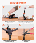 Steps to use Beefy Heavy Duty Steel Banding Strapping Kit With 600 Ft Binding Straps And 300 Metal Seals, Manual Sealer Tool shown