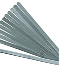 12 Blade Long Feeler Gauge Set With Half Inch By Twelve Inch Blades In Steel Holder, Includes .0015 Through .020 Inch Sizes