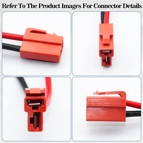 Red 2 Pin Battery Wire Harness Connector For 12 Volt Ride On Vehicles With 12 Gauge Wire 40 Amp Fuse Quick Disconnect Plug Replacement Electrical Harness For Kid Friendly Toy Cars And ATVs on white background