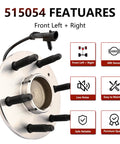 Front 2WD Wheel Bearing Hub And Bearing Assembly For Chevy Tahoe Silverado 1500 Suburban Avalanche Express 6 Lug With ABS Fits GMC Yukon XL 1500 Sierra Savana Cadillac Escalade 515054