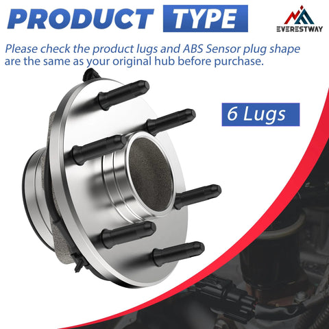 Front Wheel Hub Bearing Assembly For 2WD Chevy Tahoe And Avalanche With ABS 6 Lug Fits 2000 To 2006 Tahoe And 2002 To 2006 Avalanche Premium Replacement Part For Smooth Steering And Reliable Braking 515053 front view