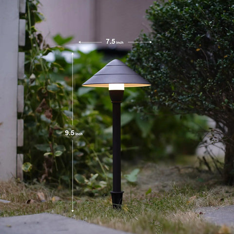 4 Pack Low Voltage Path Lights Kit With 2W LEDs 100 Lumen Warm White 2700K Bronze Outdoor Walkway Lighting Easy Install
