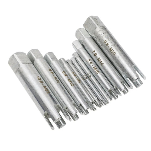 Rock Solid 10 Pcs Screw Tap Extractor Set Made From Quenched Alloy Steel For Easy Removal Of Broken And Stripped Bolts In Any Tough Repair Job With Sturdy Storage Case Included, 10pc M4-M22 set
