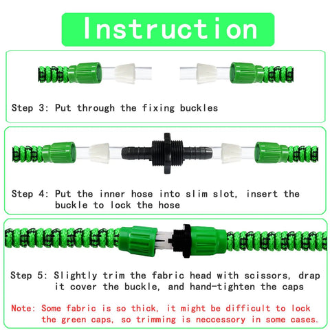 Expandable Hose Repair Kit Three Piece Set Budget Friendly No Fuss With Dual Channel Connectors assembly instructions