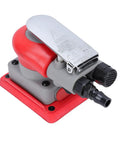 Ultra Sleek And Featherweight Pneumatic Random Orbital Sander And Polisher With 5mm Orbit And 10000Rpm Speed, side view showing rubber grip and air inlet.
