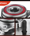 Close-up of front wheel bearing and hub assembly for Jeep Grand Cherokee 1999-2004, five-lug design with ball bearing for load capacity.