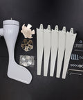 Rugged 1200W Wind Turbine Kit With Low Start Wind Speed Of 2.5 Meters Per Second, Five Blade Design and components displayed