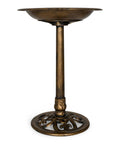 Bronze Outdoor Garden Bird Bath With Ground Stakes, Weather Resistant Resin, 27 Inch Tall, Sturdy Three Stake Base, Wide 21 Inch Basin