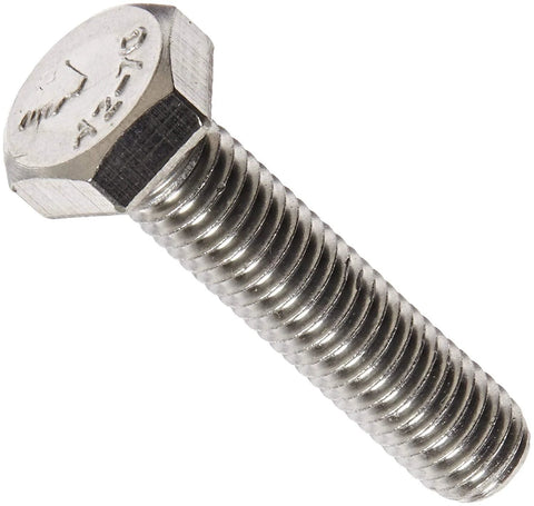 Close-up of stainless steel hex bolt from stainless steel hex bolt kit