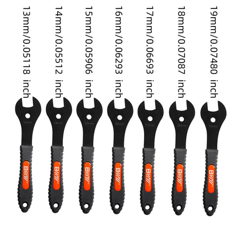 Bike Cone Wrench Set 13mm To 19mm 7-Piece For Wheel Hub Axle Nut Install Remove Spanner Repair Kit For Bicycle Maintenance