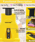 Universal Chainsaw Teeth Sharpener With Six Fast Sharpening Stones, Portable Chainsaw Blade Sharpener showing built-in spring and buckle.