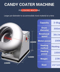 Hella Effective Candy Coating Machine And Chocolate Polisher with 300mm drum, 180W motor, stainless steel for sweets.