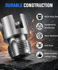 All In One Internal And External Pipe Threading Kit For One Half Inch Three Quarter Inch And One Inch PVC Pipes Heavy Duty Alloy Steel Electric Drill Compatible Includes Storage Case For Plumbing And Home Repair showcasing durable alloy steel component with anti-rust feature.