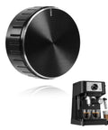 Premium Aluminum Knob Replacement For Stilosa EC260BK Espresso Machine, easy-turn black alloy dial shown with machine