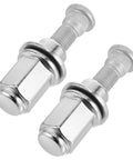 Upgrade Your Ride With A Rock Solid 16 Piece Wheel Lug Nut Kit Featuring Tight Grip Hub Screw Caps That Keep Tires Secure For Tough Drives And Smooth Rides While Protecting Valuable Hardware. silver Toyota lug nut covers, 2-piece view