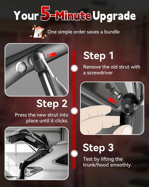 Step-by-step guide for installing Premium Heavy Duty Rear Hatch Struts For Toyota Sienna 2011 Through 2020 Replacement Power Liftgate.