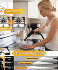 2500W Portable Handheld Steam Cleaner Delivers Powerful 160C Hot Steam In Just 15 Seconds For Quick Carpet And Floor Cleaning With Adjustable Pressure Settings And Smart Leak Proof Design For Effortless Deep Cleaning Results in kitchen, showing before and after cleaning.