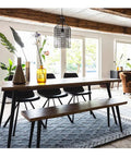 Premium Conical Adjustable Table Legs For Desks Dining Tables enhance modern dining setup with stylish wood table and black chairs.