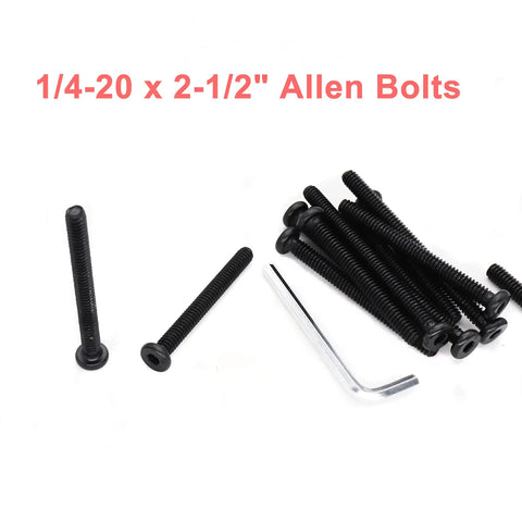 Heavy Duty Hardworking Black 1/4-20 By 2-1/4 In Socket Cap Screws And Allen Head Bolts 12 Pack With Hex Key Ready For Bed Table And Chair Builds That Last