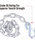 27 Inch Trailer Safety Chain Kit With 5/16 Spring Hook Grade 30 7000 Lb Capacity Zinc Plated SAE Compliant Pack Of 2 coiled view