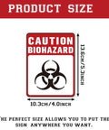 Heavy Duty Self Adhesive Biohazard Warning Decals Waterproof Toxic Waste Stickers Built Tough As Nails That Stick Like Crazy For Medical Labs Or Industrial Sites, 5.3x4 inch sign with caution biohazard design.