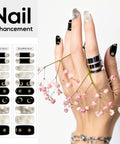 Semi Cured Gel Nail Strips And Wraps Kit For Diy Manicures 20 Pieces UV LED Lamp Required in Space Theme on hand