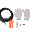 Heavy Duty Electric Hoist Winch 660 LB Capacity With 1500W Motor For Garage Use, 25 Foot Lift Height And Fast Speed Plus Us Plug Power includes remote control, gloves, and cable.