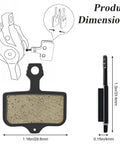 Diagram showing dimensions of brake pad from 4 Pairs MTB Disc Brake Pads Kit With Installation Tools, for Elixir and Nutt brakes.