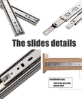 Details of Soft Close Drawer Slides 14 Inch 6 Pairs Side Mount Full Extension Ball Bearing Rails for Cabinets with installation tips
