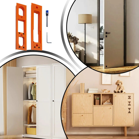 Portable Adjustable Door Hinge Jig Kit For Quick Millimeter Precision Hinge Positioning And Easy Setup In Woodworking Projects