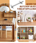 12 Pieces 1/4 X 3 1/2 Inch Countertop Miter Connector Bolts With Square Nuts For No Sweat Cabinet Installations and Rock Solid Wood Joint Fastenings That Deliver Serious Shop Grade Reliability on a kitchen table.