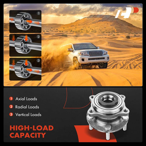 Front Wheel Bearing And Hub Assembly 5-Lug Direct Fit Compatible With Hyundai Sonata 2015-2019 and more shown in desert landscape