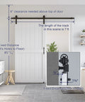 White Primed MDF Sliding Barn Door 40 Inch By 84 Inch With Waterproof PVC Coating Non Bending Construction Ready To Assemble Installed